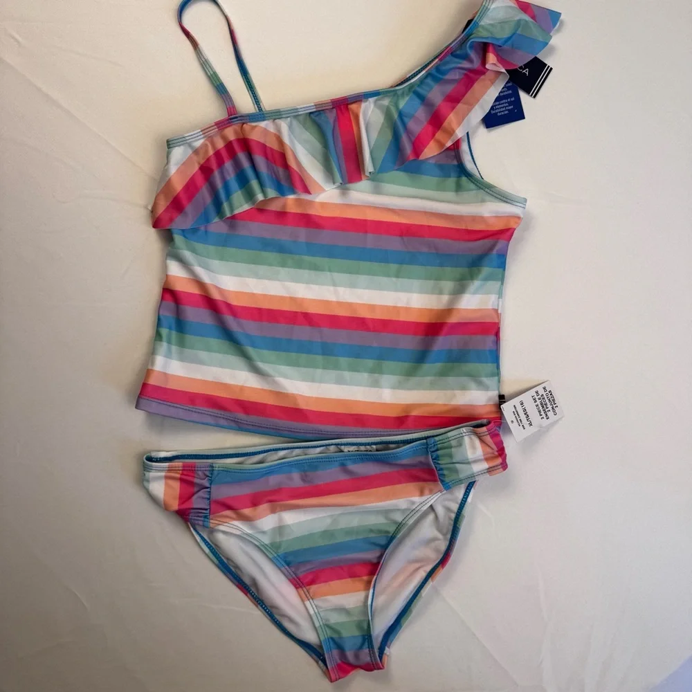 Nautica Girls' Two-Piece Bikini Swimsuit‎ Set, UPF 50+ Sun Protection, Quick-Dry
